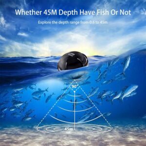 Безжичен сонар за риболов Fish Finder XJ01B – визуализация на дълбочинен обхват до 45 метра с покритие от 90°