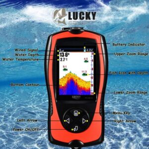 Безжичен сонар за риболов Lucky FF1108‑1CWLA с цветен дисплей с информация за риба, дъно, температура и дълбочина