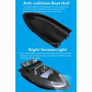 Лодка за захранка с дистанционно Flytec D13C с предни и задни LED светлини за нощен риболов