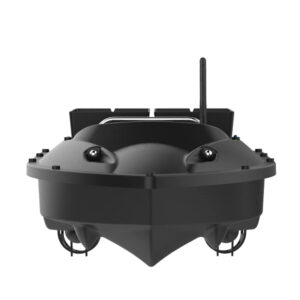 Лодка за захранка с дистанционно Flytec D13C – изглед отпред с двойни мотори и предни светлини