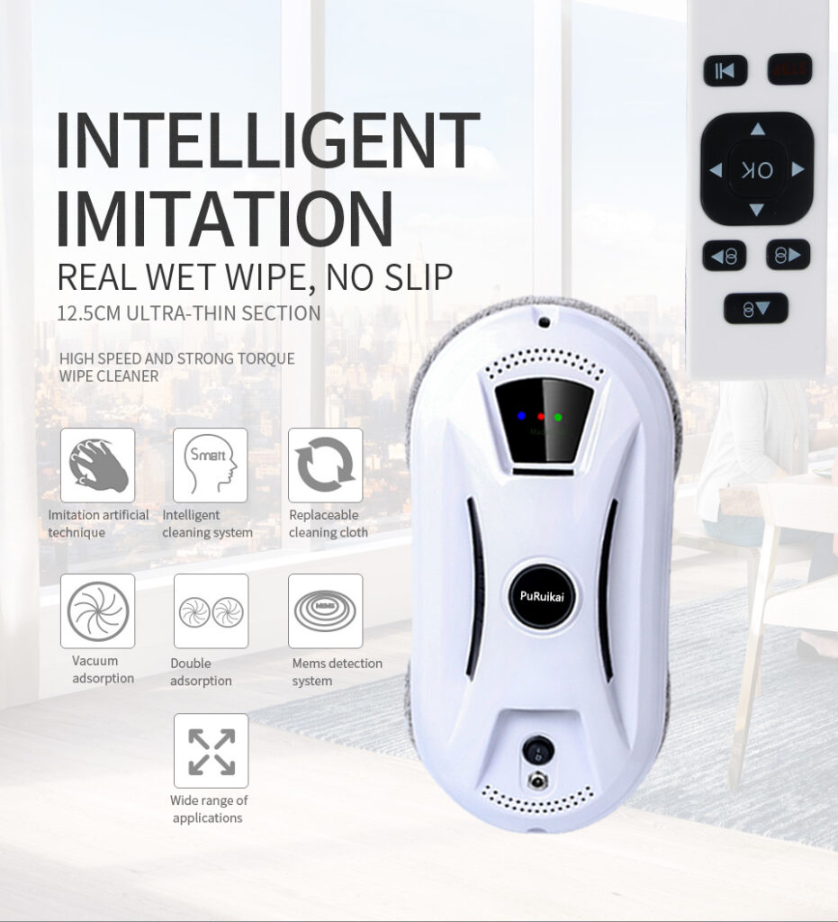 Робот за прозорци PuRuikai N361 с дистанционно управление и описание на функциите