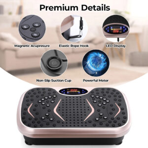 Детайли на вибрираща платформа Power Plate – мощен мотор, LED дисплей и стабилна основа
