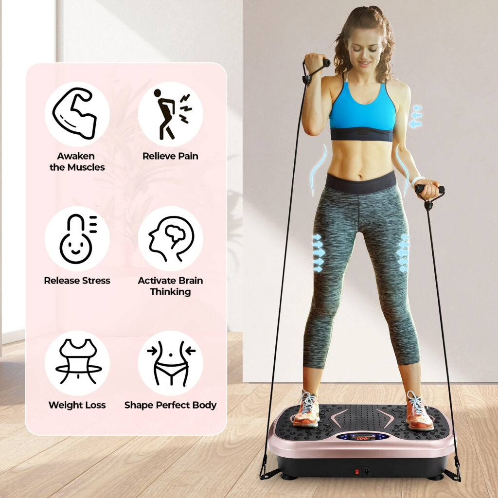 Домашна тренировка с вибрираща платформа Power Plate и ластици за съпротивление