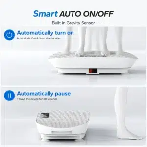 Виброплатформа MERACH CV30 Pro Gray, Bluetooth и LED дисплей, 10 нива, автоматичен старт – Вибрираща платформа за отслабване, рехабилитация и домашна тренировка, Сива 18 Смарт автоматично включване и изключване с гравитационен сензор – виброплатформа Merach MR-2398