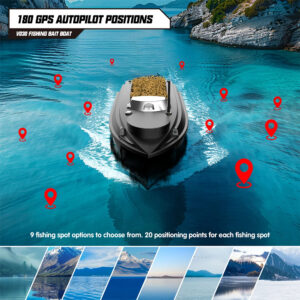 Лодка за захранка с GPS Flytec V030 с 180 GPS автопилот позиции за точно достигане на избрани места