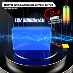 Лодка за захранка с GPS Flytec V030 с 12V 20000mAh батерия за продължителна работа при риболов