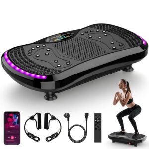 Вибрираща платформа BETUYOO 628B – основен изглед на платформата с дистанционно управление, ластици и захранващ кабел