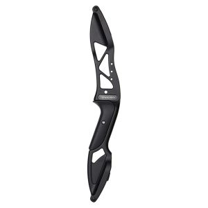 Спортен лък Toparchery Archery Recurve Bow - метална черна дръжка с отвори за монтаж на бял фон