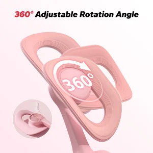 Уред за стягане на вътрешната част на бедрата и тазово дъно MERACH MR-2397 Pink, LED брояч на повторения и калории, 360° ротация, 7.3 кг съпротивление, Тренажор за адуктори, Помощ при следродилно възстановяване, Розов 24 Уред за стягане на вътрешната част на бедрата и тазово дъно Merach MR-2397 Pink с подложки, въртящи се на 360 градуса за удобно захващане.